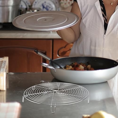 Miniatura 7 de DOITOOL Paquete de 3 estantes de enfriamiento para tartas de 12 pulgadas redondos para cocinar y hornear, estante de acero inoxidable para