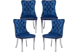 Blue Velvet, Upscale Style Dining Room Set, Outfitted for Your Next Dinner Party