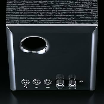 サンワサプライ 木製2.1chマルチメディアスピーカー(ブラック) MM-SPWD4BK MM-SPWD4BK【木製2.1chマルチメディアスピーカー（ブラック