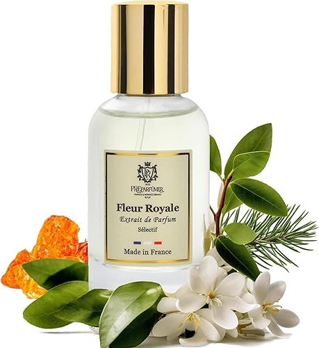 Preparfume de Francia Fleur Royale para mujer 1.0 fl oz - Elegante aroma floral afrutado de Francia - Fragancia de lujo con jazmín, lichi - Perfume
