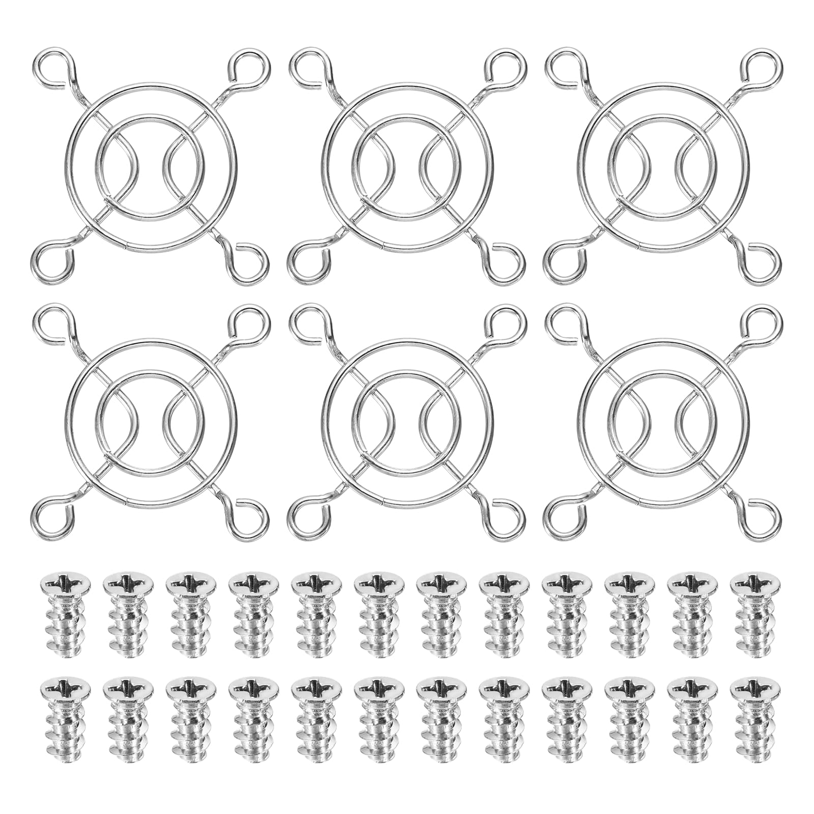 PATIKIL 40mm Fan Finger Grill, 6 Pcs Metal Ventilation Grill Guard Cover with Screws for Industry Workshop Computer Household Refrigerators Air Conditioning, Silver
