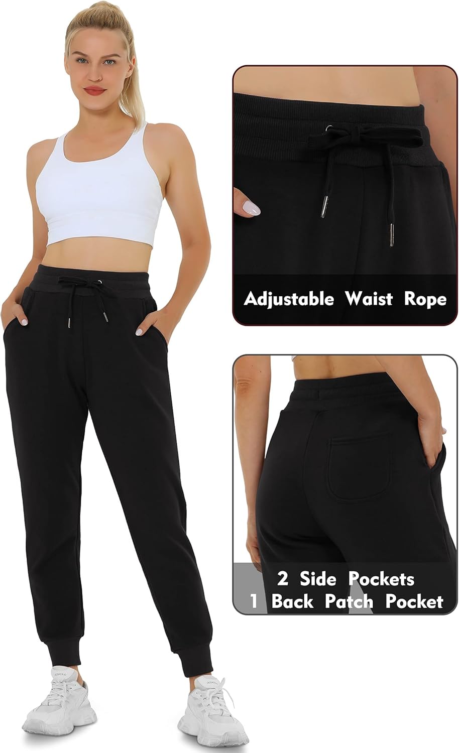 Heathyoga Fleece Lined Joggers for Women Thermal Sweatpants for Women Joggers with Pockets Workout Pants Running Pants at  Women’s Clothing store