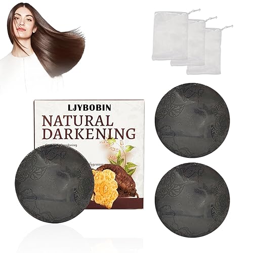 3 barras de champú para oscurecer el cabello, barra de champú oscuro para cabello gris, jabón de champú para hombres y mujeres