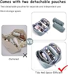 BOYATU Travel Makeup Bags Cosmetic Organizer Bag: 3-Set Large Capacity Make up Bag - PU Leather Toiletry Bags for Women - Wide Open Portable Pouch with Divider & Handle (01-Light Blue)