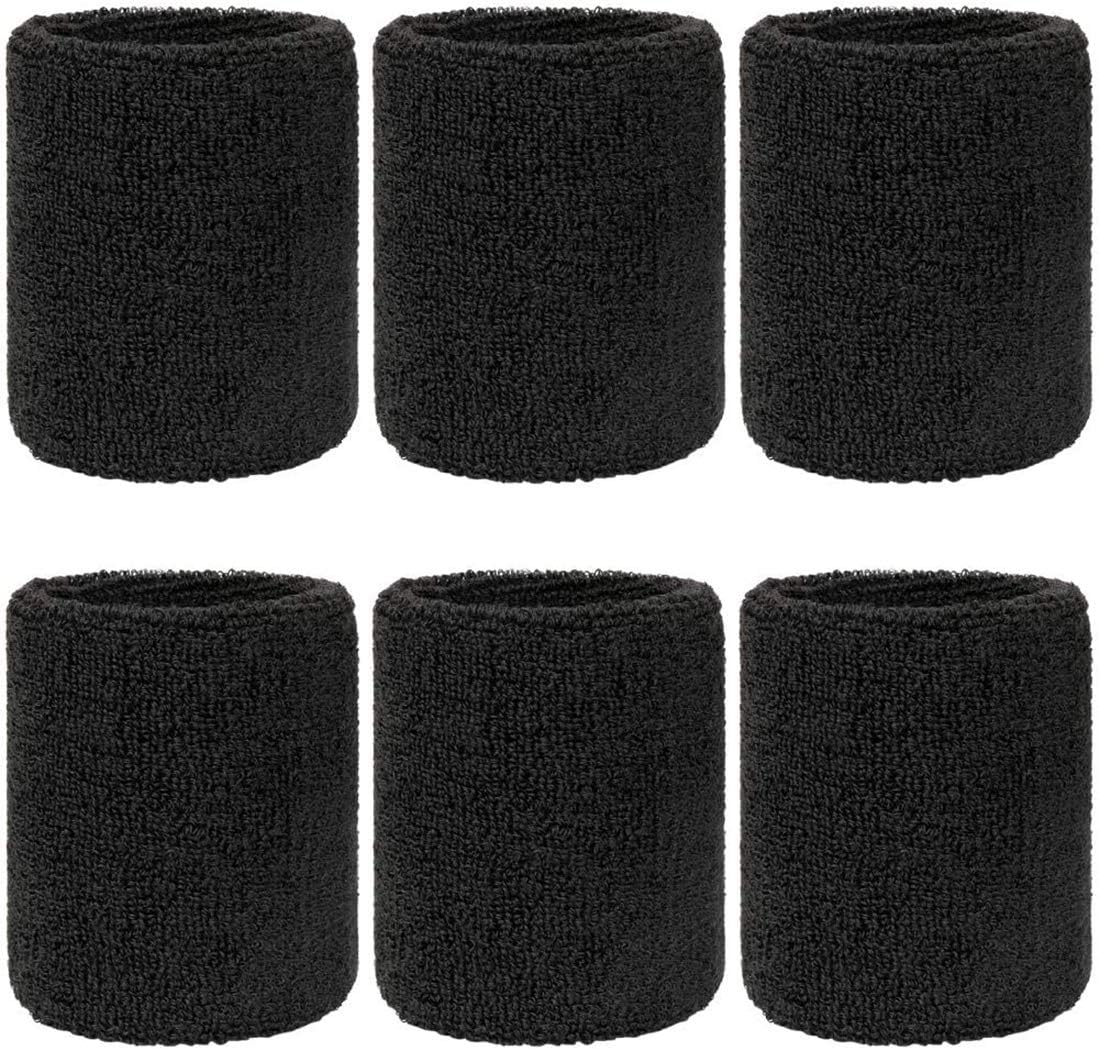 Dustproof 6 Pack Sports Wristband Wrist Sweatbands, 8 * 8cm Elastic