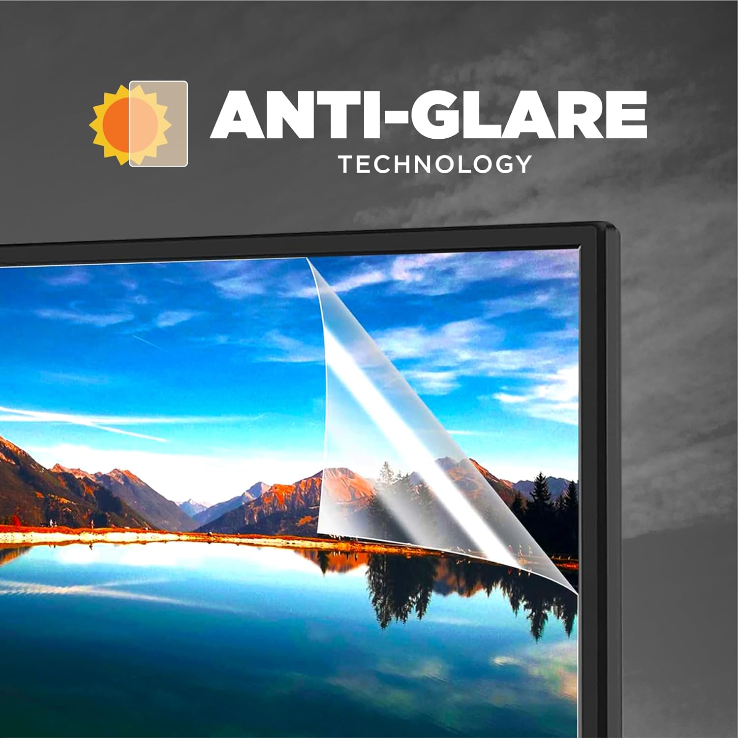 Monitor screen with anti-glare effect shown