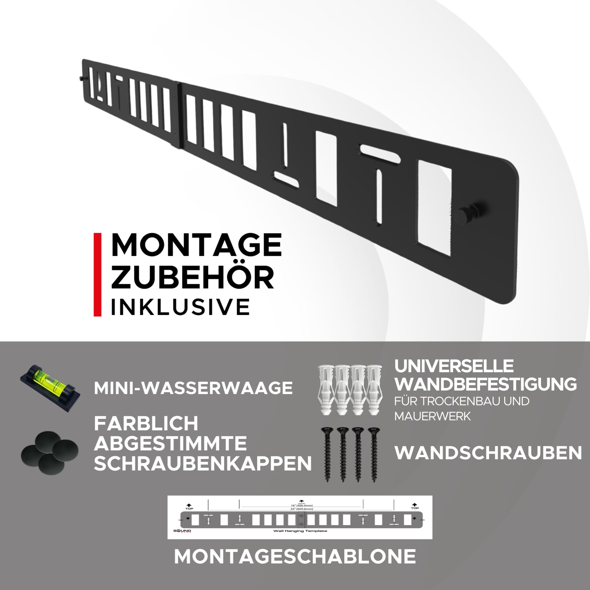 Sound Bass Playbar Wandhalterungs-Set mit Montagezubehör