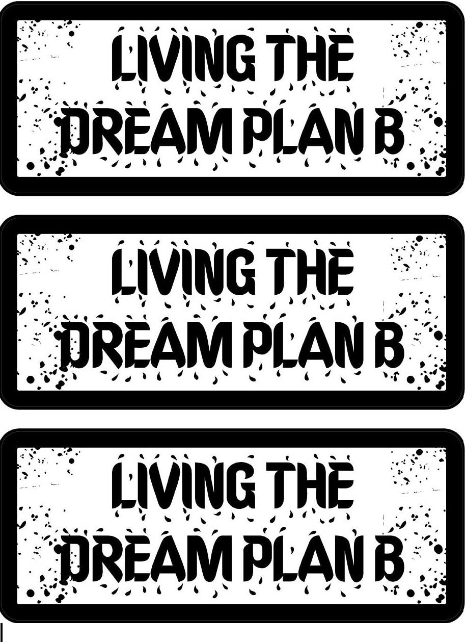 3 pieces SET | Living The Dream Plan B | Hard Hat Sticker | Decal | Helmet Label Rude Funny