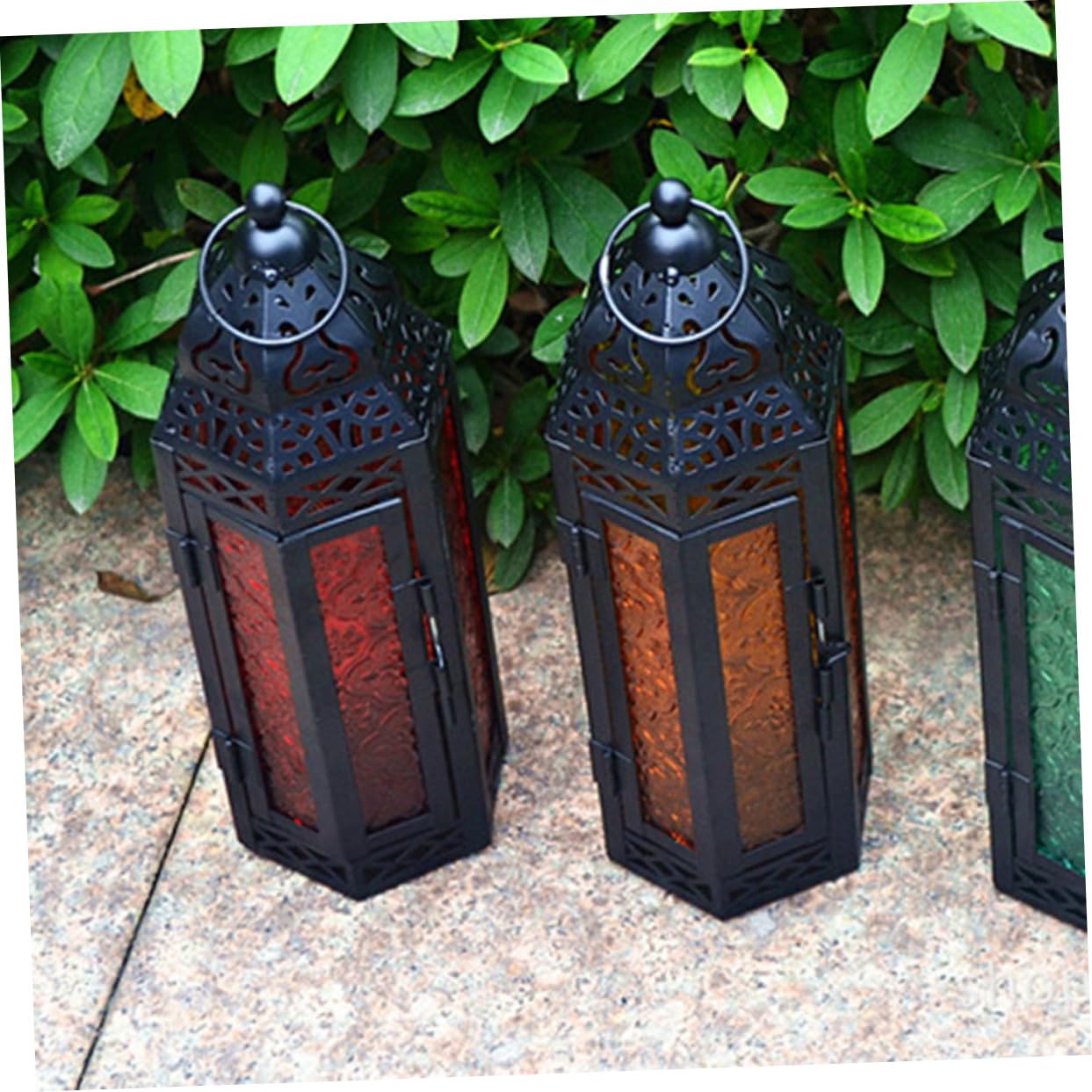 GOOHOCHY Storm Lantern Candle Mantle Decorations Macrame Owl Candle Lantern Decoration Iron Candle Lantern Hanging Candle Holder Stained Glass Decor Decorate Ornaments Wrought Iron