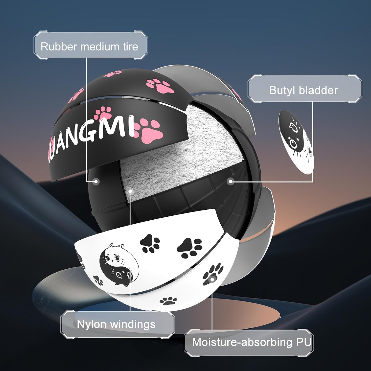 Kuangmi Cat Basketball, Size 5/6/7, Indoor & Outdoor, Fun Novelty Gift for Cat and Basket Ball Lovers image 5
