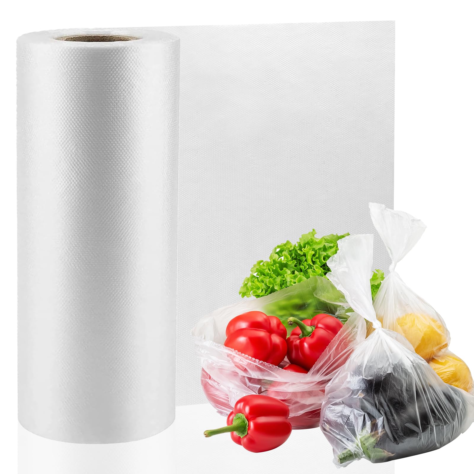Food Storage Bags, 12”x20” Clear Plastic Produce Bags, 350 Bags/Roll, For Vegetablea, Bread.