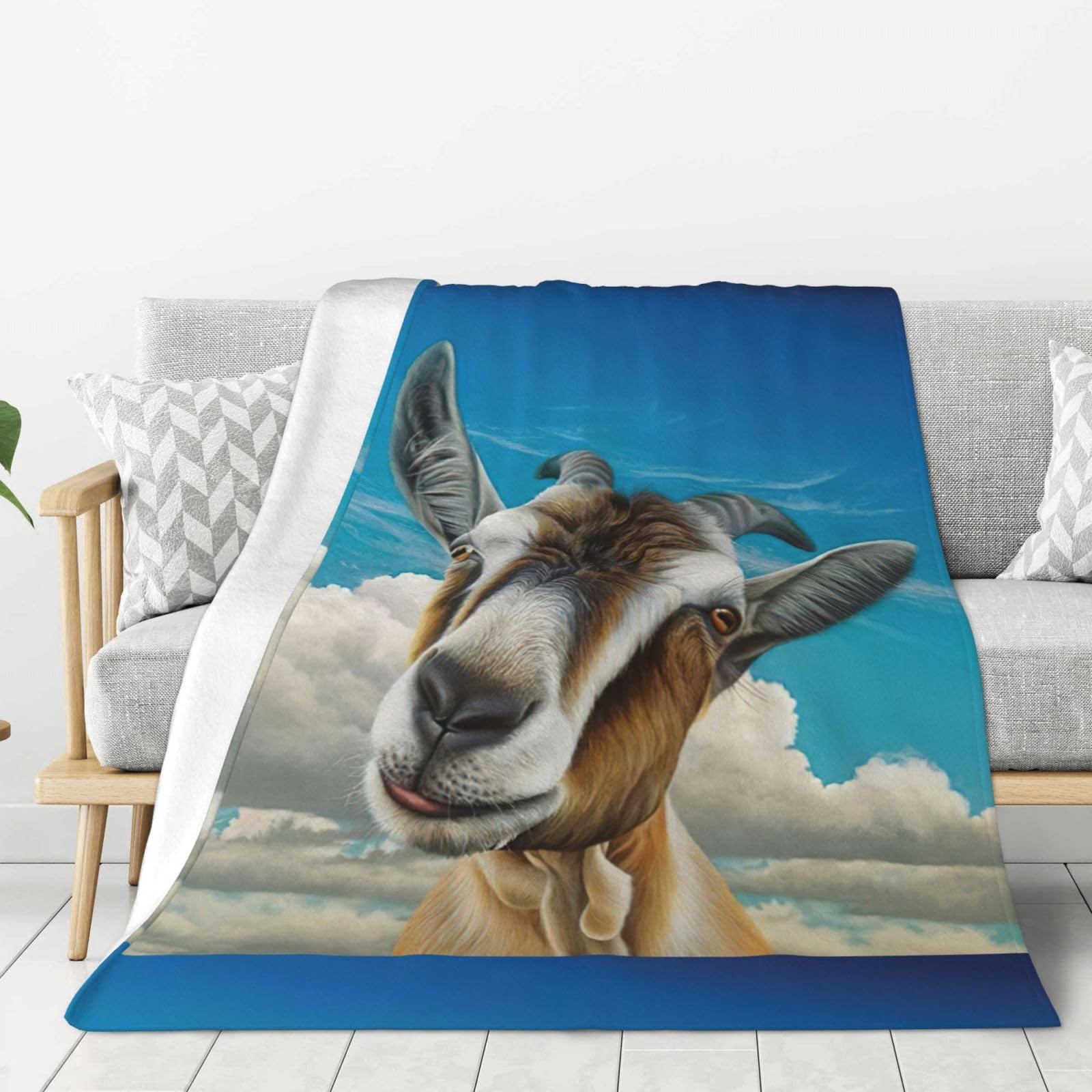 Couverture de camping chèvre bleue idéale pour vos nuits fraîches sous les étoiles