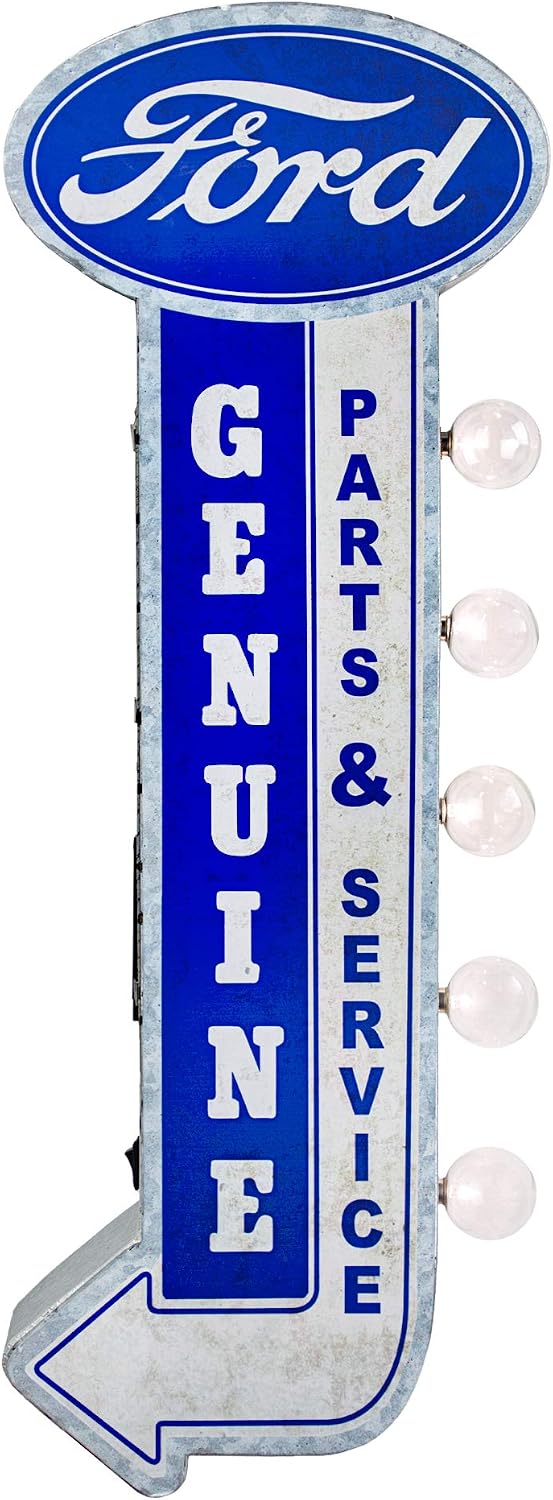 American Art Decor Vintage LED Marquee Wall Decor - Retro Wall Sign w/LED Light Bulbs - Battery Operated Metal Wall Art for Bar, Man Cave, Garage, Game Room & More (Rock n Roll, 25.25" x 10" x 3.5")