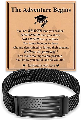 Graduation Gifts- American Flag Bracelet for Men Dad Son Brother Boyfriend Husband - Graduation Gifts For Brother