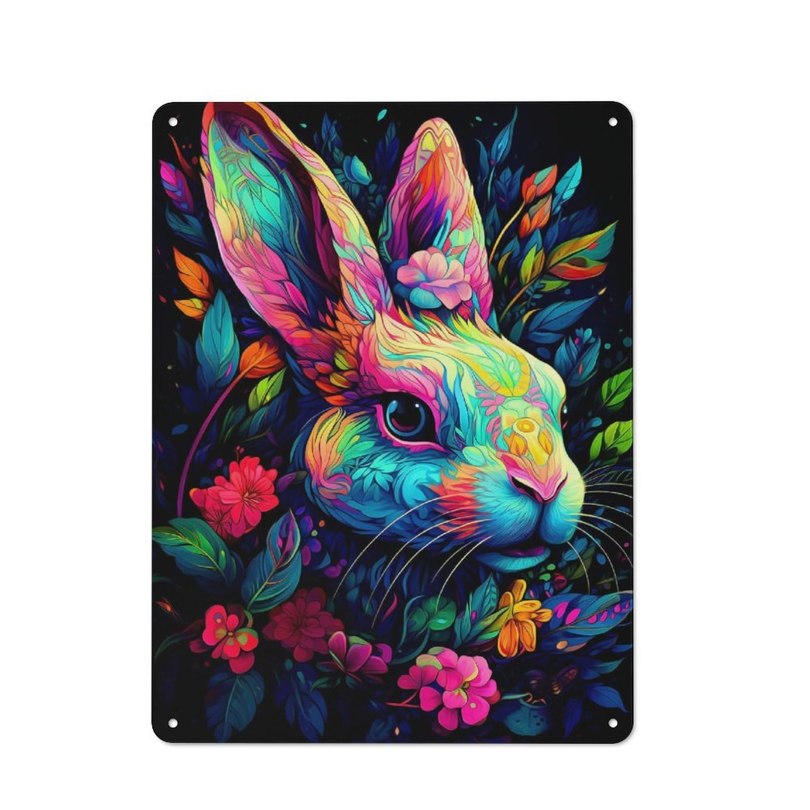 Junmoney Rabbit Tin Sign 40X30cm With For Garage Wall, Rustic Decor, For Living Room, Hallway And Entrance Wall Decor
