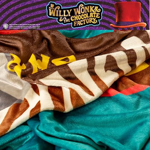 Miniatura 5 de Franco Collectibles Willy Wonka & The Chocolate Factory - Ropa de cama súper suave y acogedora, 46 x 60 pulgadas, (producto 100% oficial)