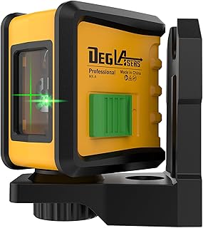 Self Leveling Laser Level, DEGLASERS 100ft Green Cross Line Laser Level,3 Brightness Adjustment,Manual Self leveling and Pulse Mode,IP54 Waterproof,Battery and Carrying Bag Included