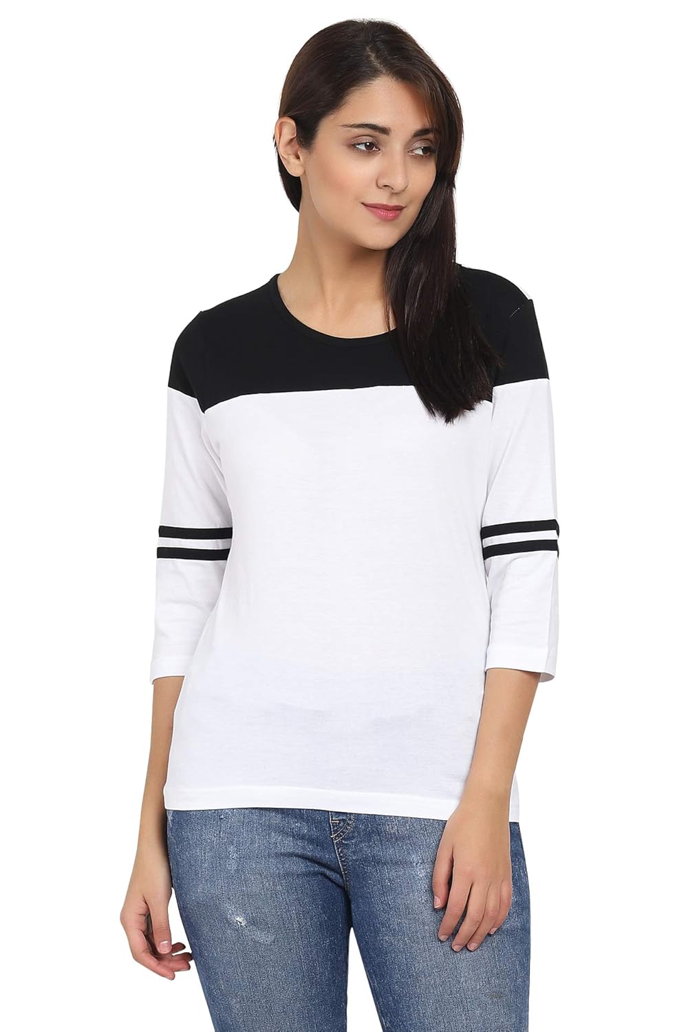 3/4 sleeve t shirts women's india Clearance