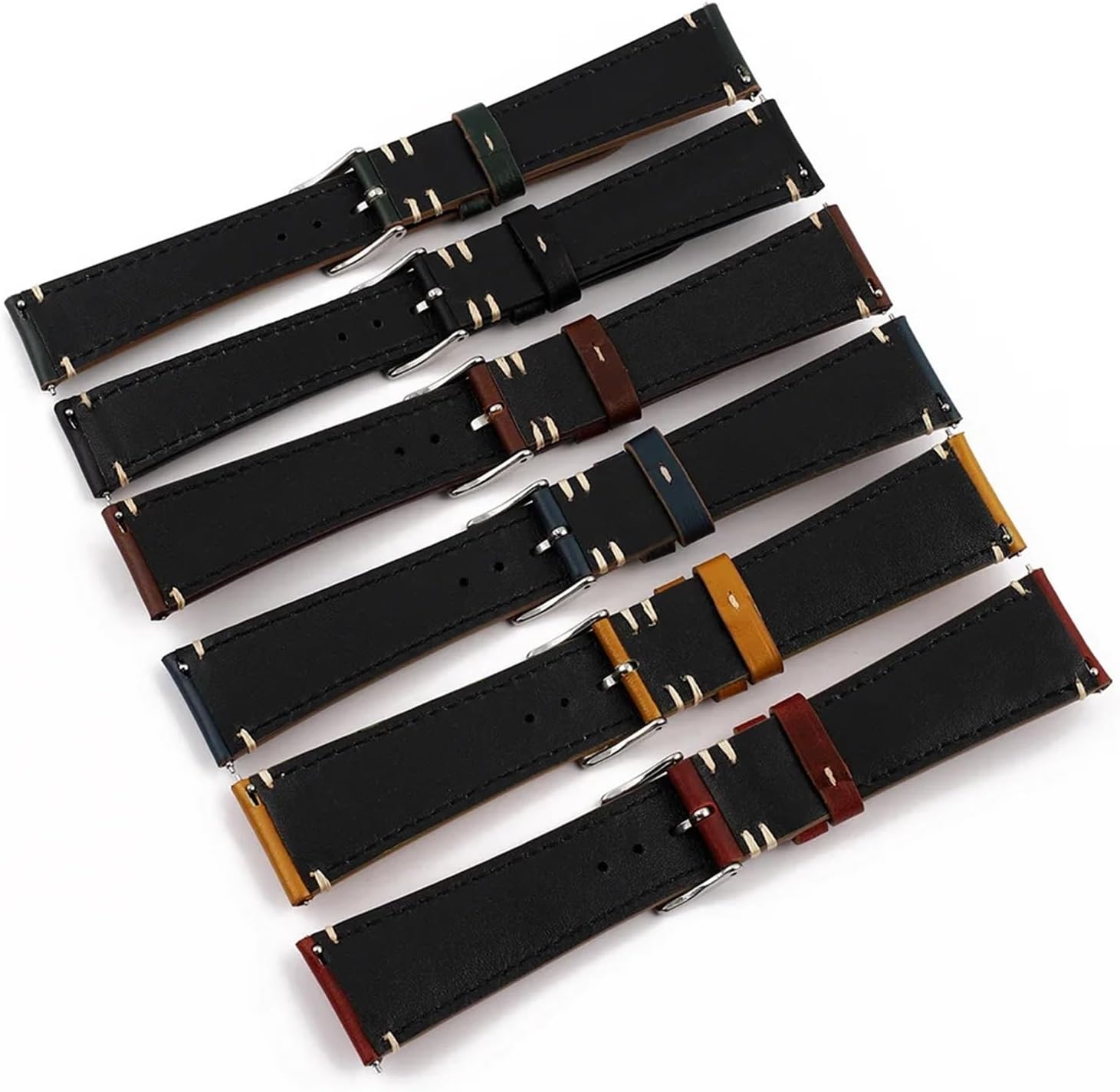 XILILHC Retro Cowhide Watch Strap 20mm 22mm 24mm Accessories Men Women Red Wrist Belt Bracelet
