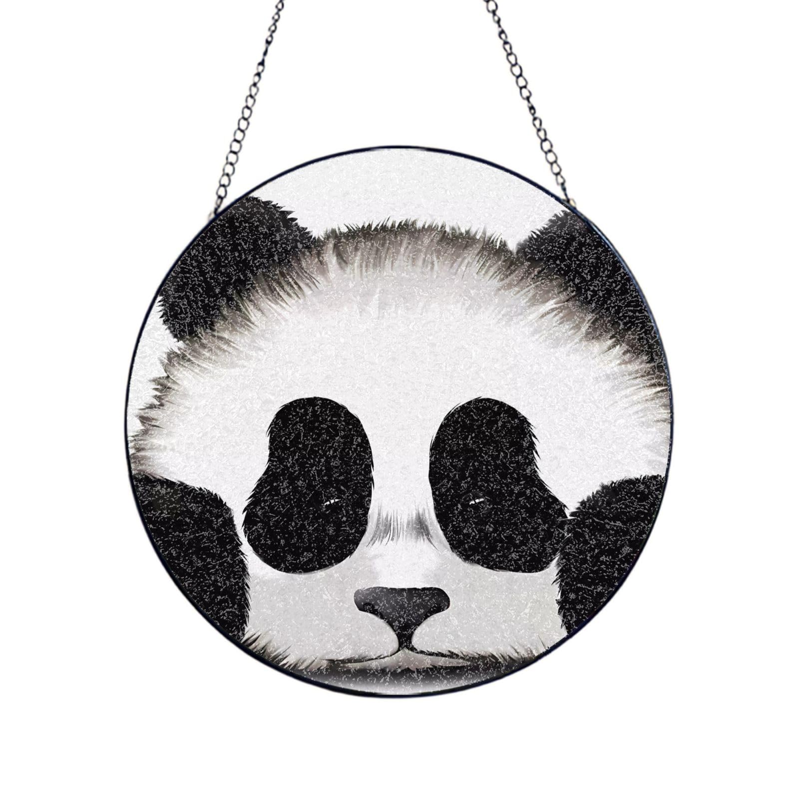 Phayah Cute Panda Print Glass Window Hanging Sun Catchers Suncatcher Decor For Birthday For Home Garden Porch 12in（30cm）