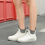 Women's Deck Boots, Waterproof Rain Boots Rubber Boots Chelsea Ankle Booties with Anti-Slip Sole Fishing Boots for Outdoor Work Garden Camping