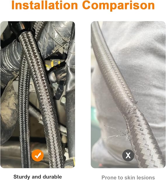 12AN 10FT 3/4 Fuel Line Hose CPE Braided Nylon Oil Cooler Line