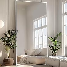 MELOMOIR 81"x41" Oversized Floor Mirror, Free Standing Leaning or Hanging, Suitable for Bedroom Living Room Home Gym Cloakroom, Thin Aluminum Frame, Tempered Glass, Silver