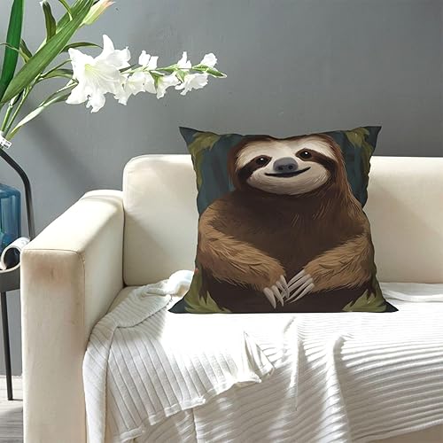 Miniatura 7 de Fundas de almohada con estampado de perezoso, fundas de cojín suaves para sofá, fundas de cojín duraderas, fundas de almohada cuadradas para