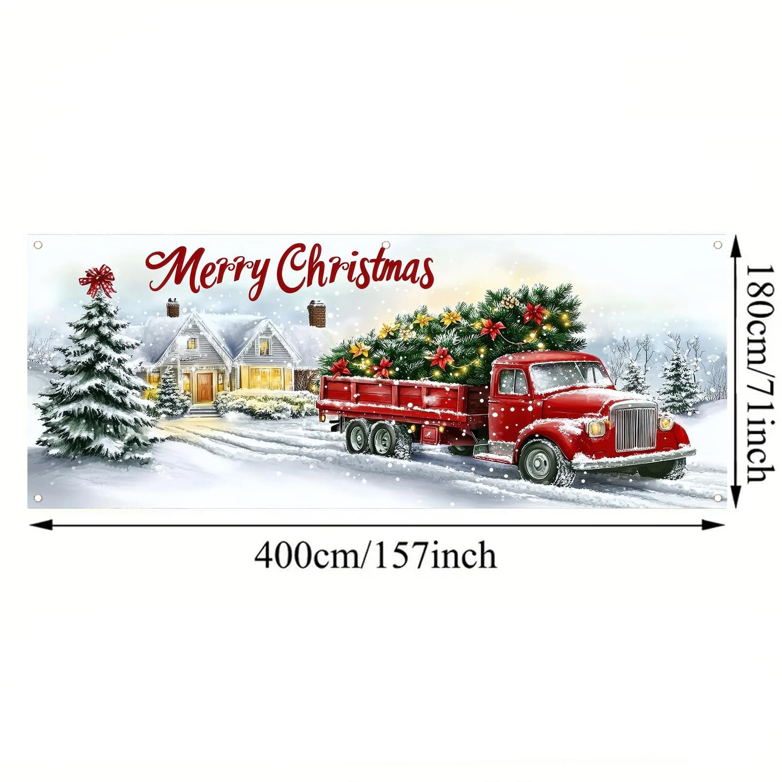 Decoración de graduación para puerta de garaje, pancarta de 6 x 13 pies, cuerda decorativa para exteriores, muñeco de nieve y pared de diseño navideño