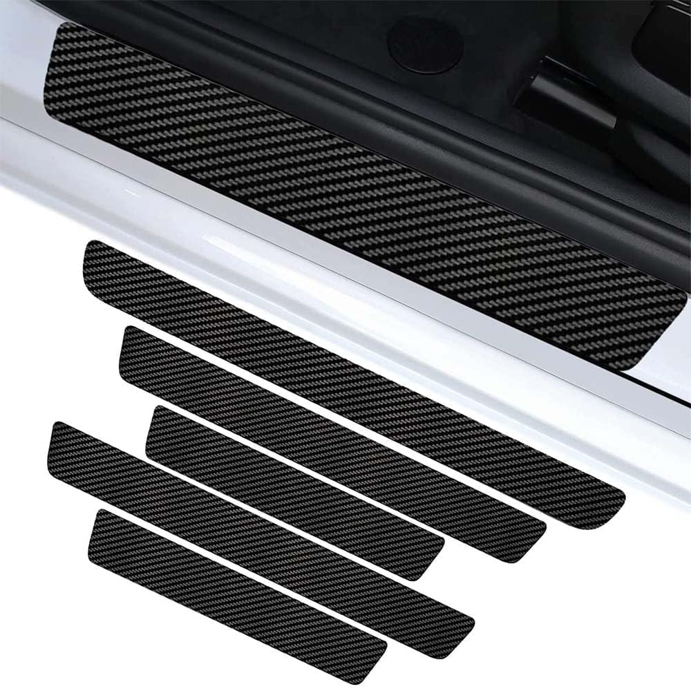 Tryagat Normal 5 Pcs Car Door Sill Protector Strips For Volvo Ex30 2023 2024, Guards Trunk Sill Strip Self-Adhesive Anti-Scratch Waterpoor Car Accessories