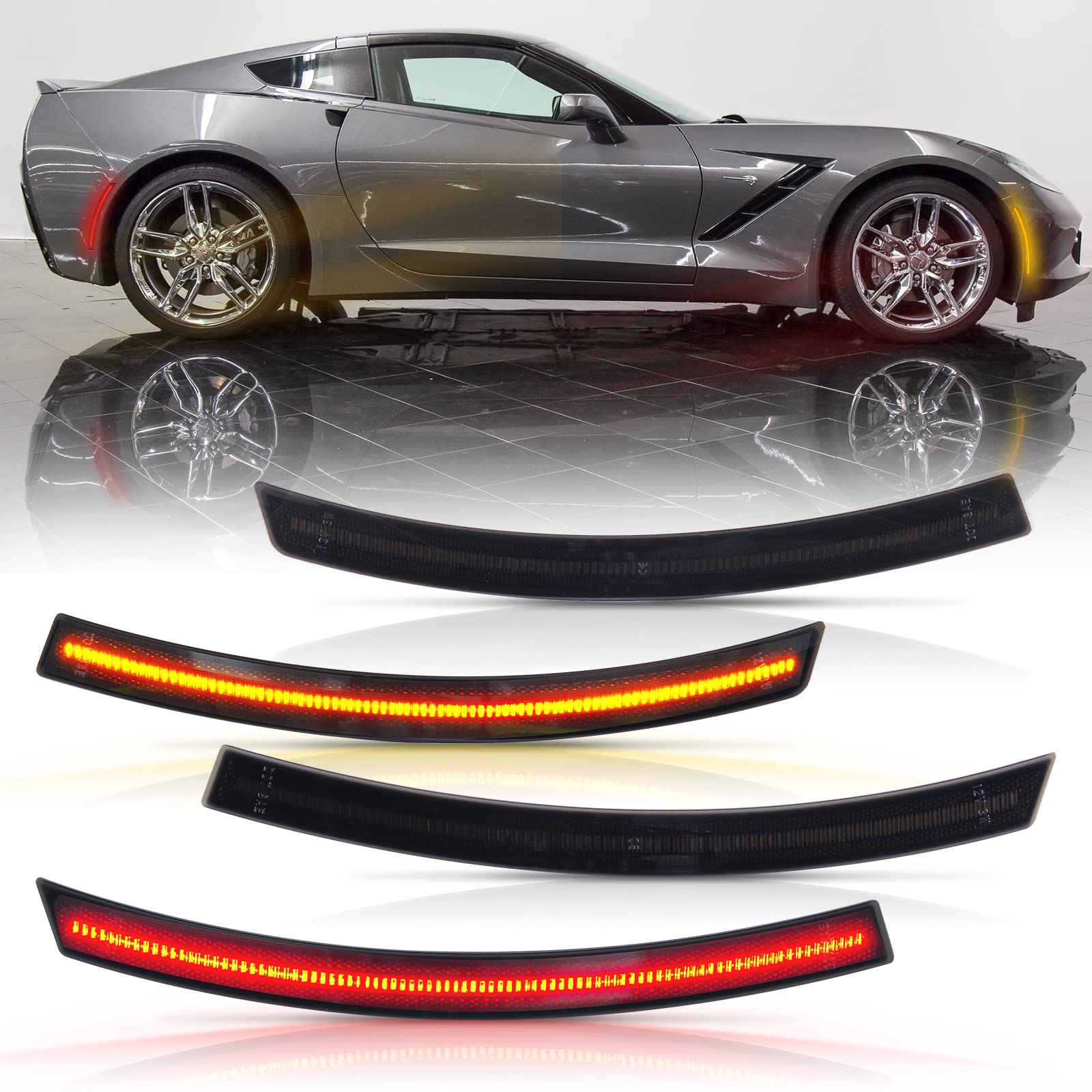 Amazon.com: Gempro LED Side Marker Lights Kits Front Amber Rear