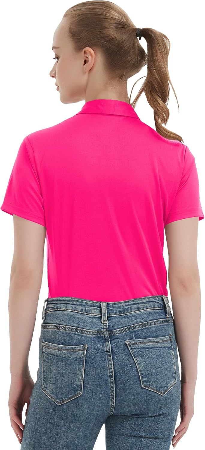 Women's Polo Shirts UPF 50+ Casual Sun Protection Work Quick Dry 4 Buttons Short Sleeve Collared Golf Shirt XS-3XL - Image 2