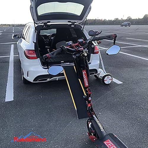 Vista 9 de Ruedamann Rampa de cobertizo de aluminio de 48 pulgadas, rampa de carga de capacidad de 600 libras para cortacéspedes, rampas ligeras