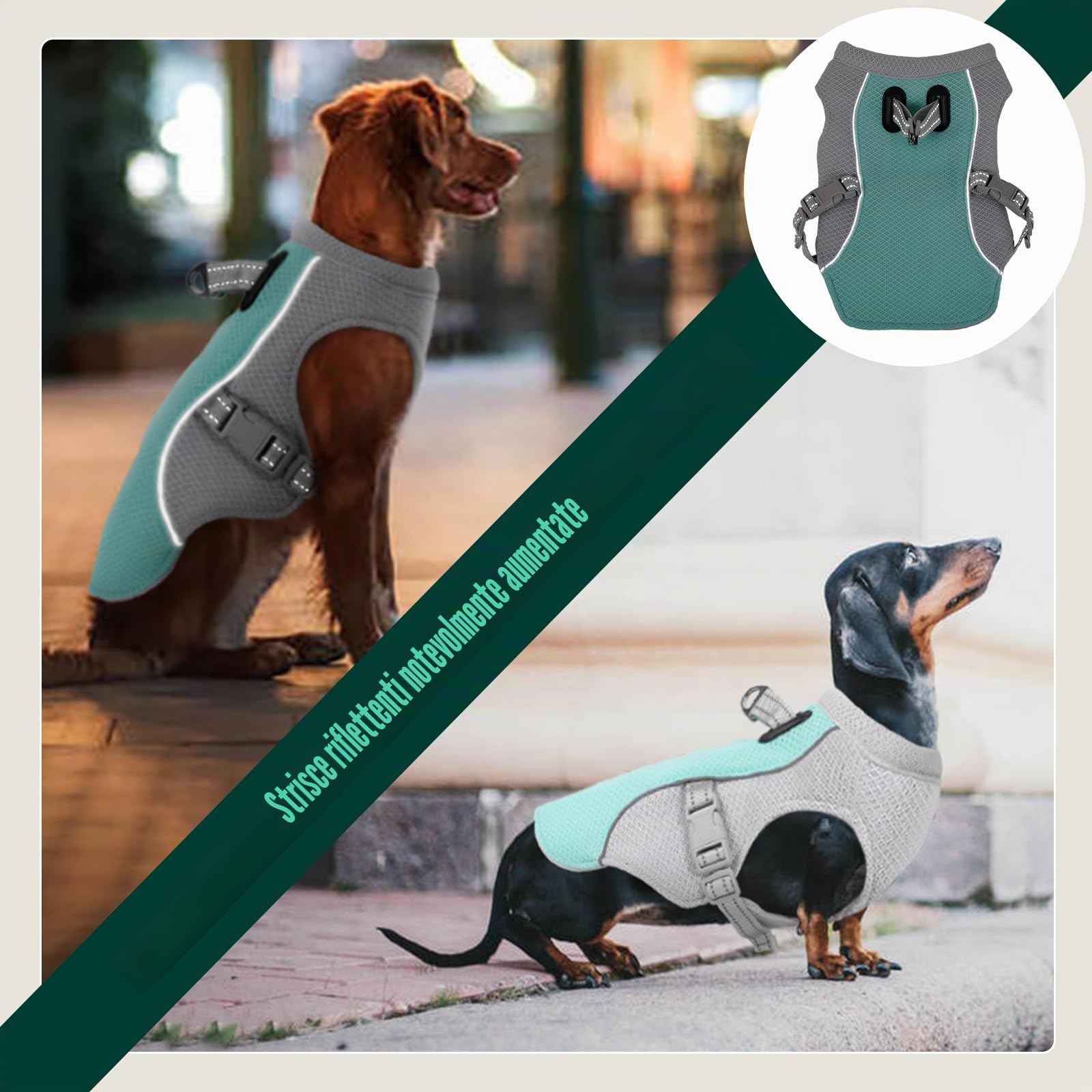 Kuoser Gilet Rinfrescante per Cani, Gilet di Raffreddamento Evaporativo per Cani, Giacca Traspirante di Raffreddamento per Animali Domestici, Ideale per Attività All'aperto durante l'Estate