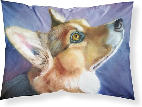 Caroline's Treasures 7405PILLOWCASE Corgi Devotion - Funda de almohada de tela estándar, ligera, súper suave, fácil de cuidar, decorativa, funda de
