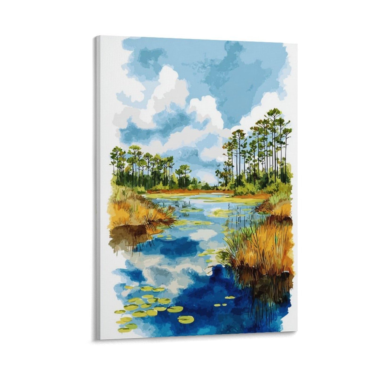 ZBBGGOZ John Pennekamp State Park Poster 24x36inch(60x90cm) Vintage Watercolor Canvas Art