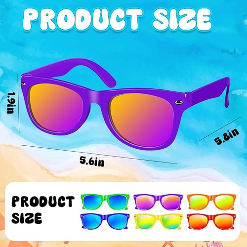 Vista 3 de Paquete de 1224 gafas de sol de neón para fiesta, al por mayor de los años 80, regalos de fiesta retro a granel, gafas clásicas retro para piscina