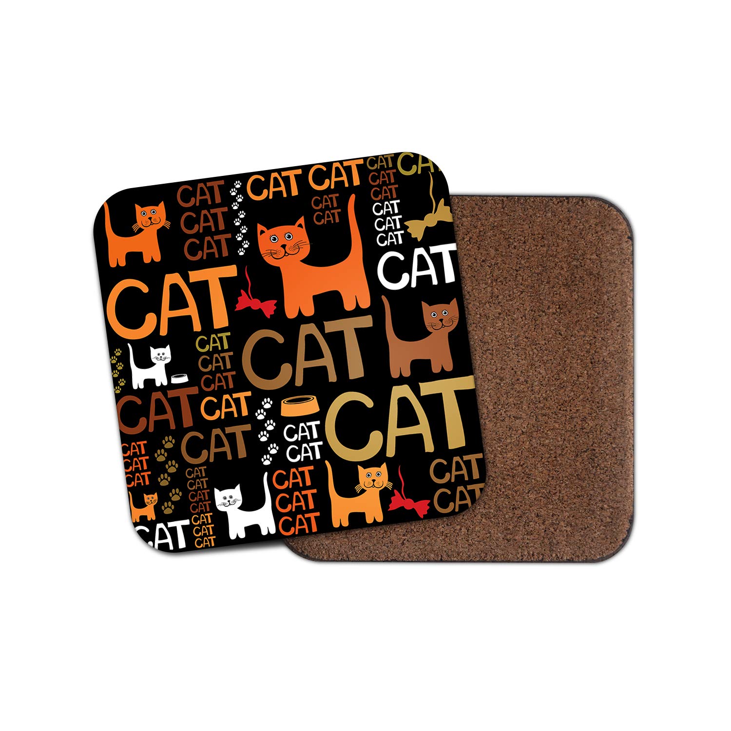 Destinationvinyl Multicolor 1 X Cute Cats Coaster - Cat Kitten Pet Mum Auntie Funny Pretty #13125