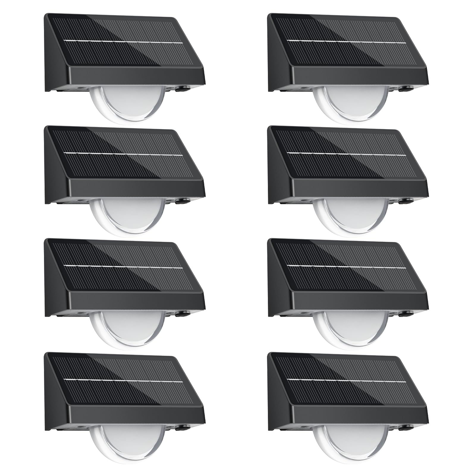 Kerry Solar Fence Lights, Deck/Step Outside Garden Solar Powered IP44 Waterproof Linear Spotlight with 10 Color Mode, Outdoor Decking Down Lights for Patio, Yard, Stairs, Pathway - 8 Pack
