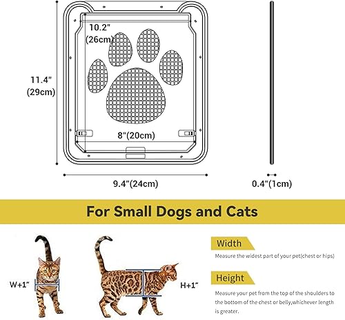 Miniatura 3 de Enjoying Puerta mosquitera para mascotas, tamaño de puerta interior de 8 x 10.2 pulgadas, puertas para gatos con solapa magnética de repuesto,