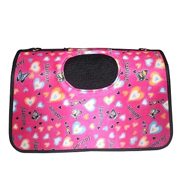 Emily Pets Nylon Outdoors Travel Meshy Window Zipper Closure Pet Carrier Dog Case Cat Crate Handbag Shoulder Bag for Small Pets (Medium)