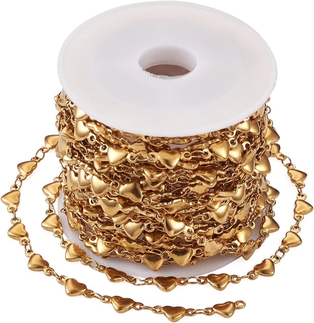 FASHEWELRY Evil Eye Beaded Chain with Cubic Zirconia, 32.8 Feet/10m, Blue, Modern Unisex Adult Jewelry Making Kit