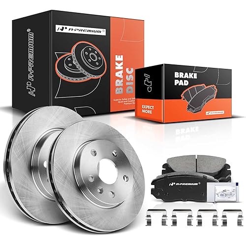 A-Premium 11.65 inch(296 mm) Front Vented Disc Brake Rotors + Ceramic Pads Kit Compatible with Select Buick and Chevy Models - LaCrosse 2012-2016, Regal 2011-2017, Malibu, Malibu Limited, 6-PC Set