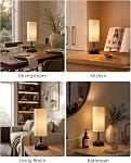 Cordless Table Lamp, Portable Rechargeable Desk Lamp with Stepless Dimming & Timer, 2700K LED Battery Operated Lamp, Fabric Shade Touch Control Wireless Lamp for Kitchen, Dining Room, Bedroom, Dorm