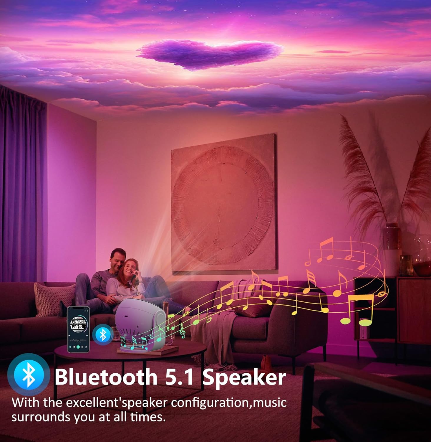 Galaxy Projector for Bedroom Pro Version,HD Image Star Projector Galaxy Light,Remote Control & White Noise,Bluetooth Speaker,360° Rotating,13 Film Discs Planetarium Projector for Adults Kids