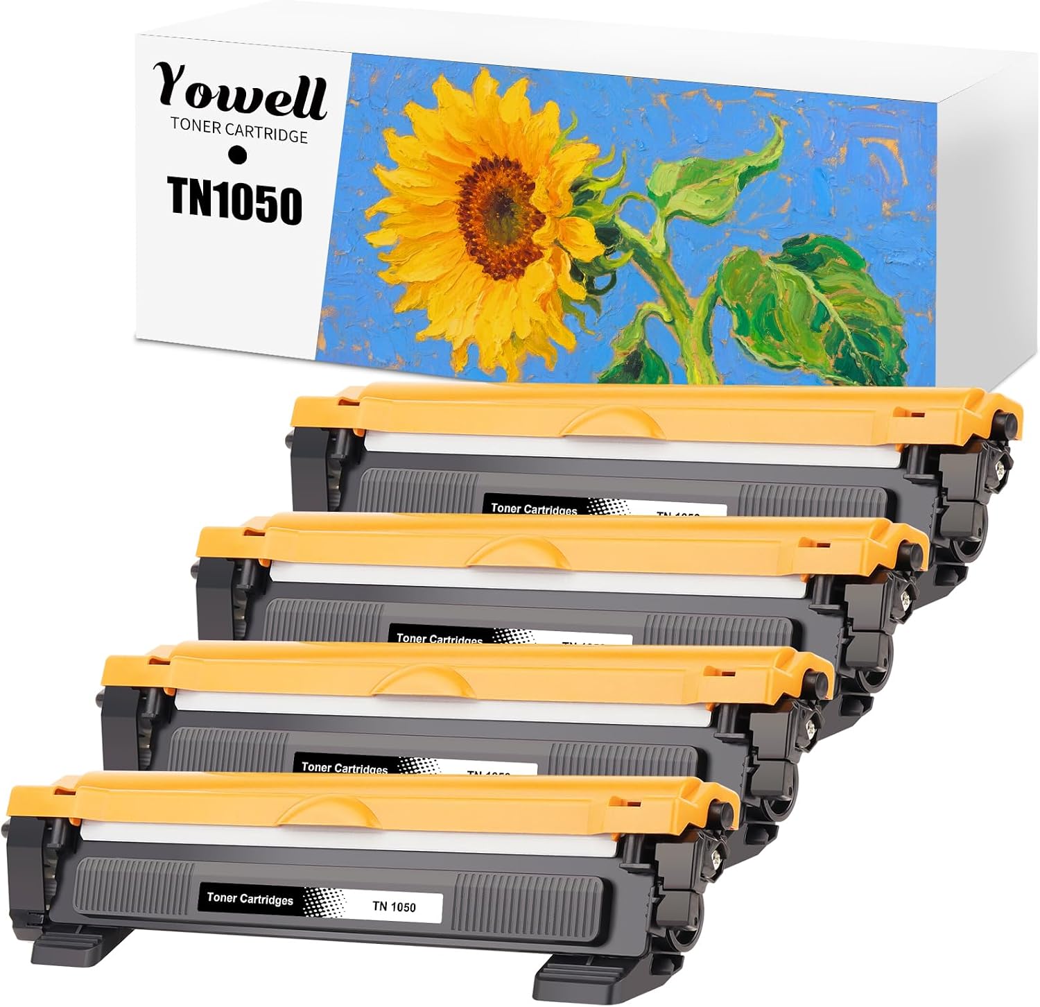 Yowell 4 x TN1050 Toner Compatible with Brother TN1050 TN-1050 for DCP-1610W DCP-1612W DCP-1510 DCP-1512 MFC-1810 MFC-1910W HL-1110 HL-1112 HL-1210W HL-1212W