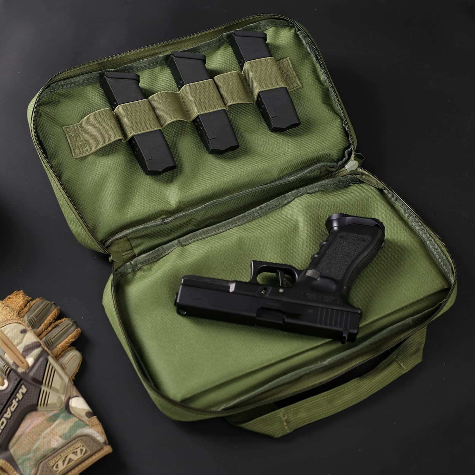 LIVANS Tactical Pistol Gun Case, Padded Handgun Case Double Pistol Wallet Handgun Pistol Soft Cases Rectangle Handguns Pouches
