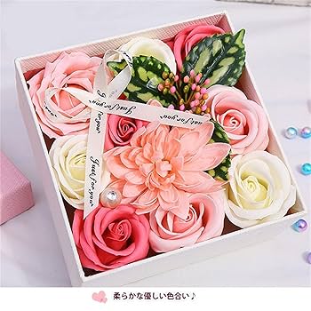 薔薇のお部屋専用 Amazon.co.jp: ELLEMOOR ソープフラワーボックス 花束 造花