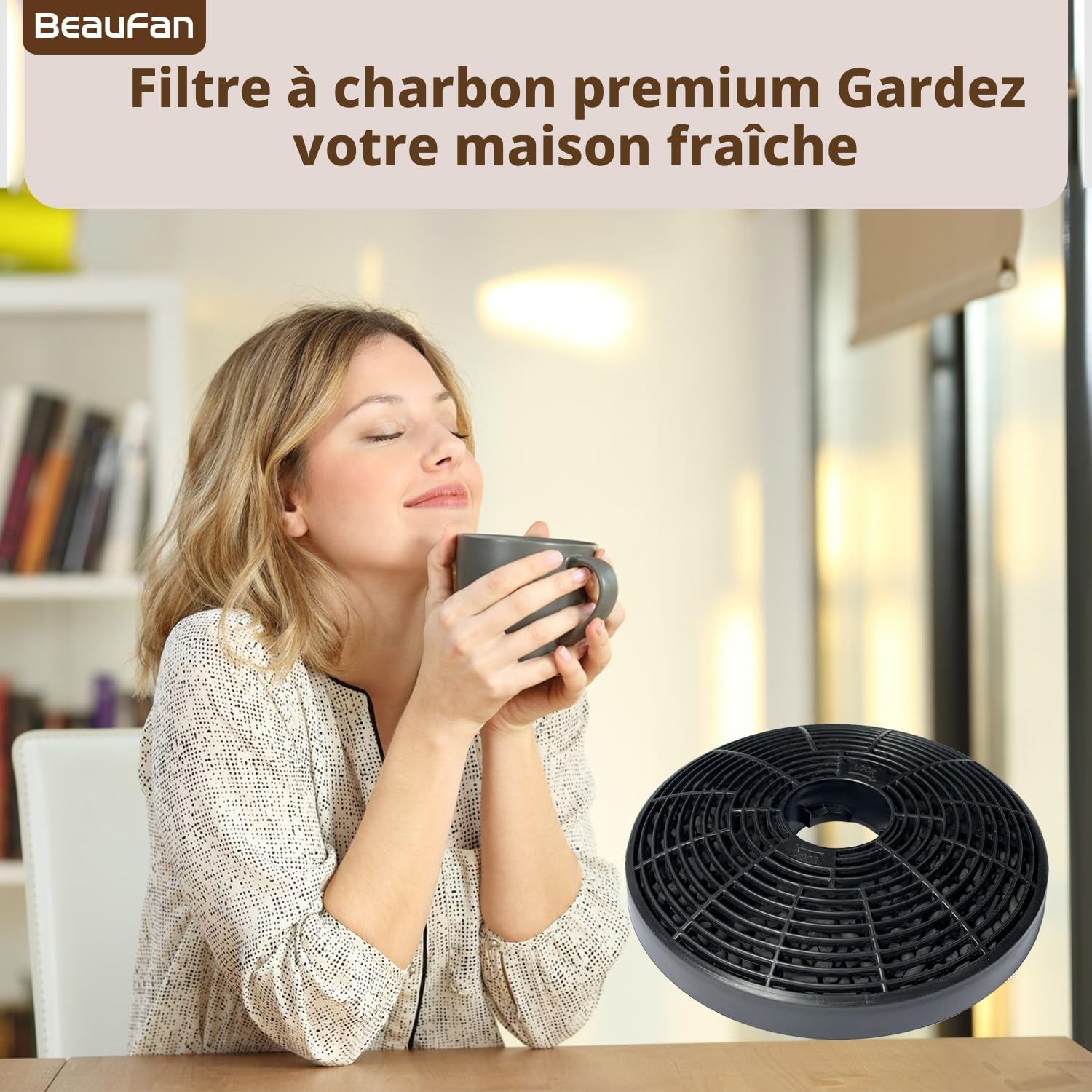 Lot de 4 filtres à charbon actif CBCF002 Compatibles avec CIARRA CBCS6201, CBCB6201, CBCB6736C, CBCS6906D, CBCB6906D, CBCS9201, CBCB9201