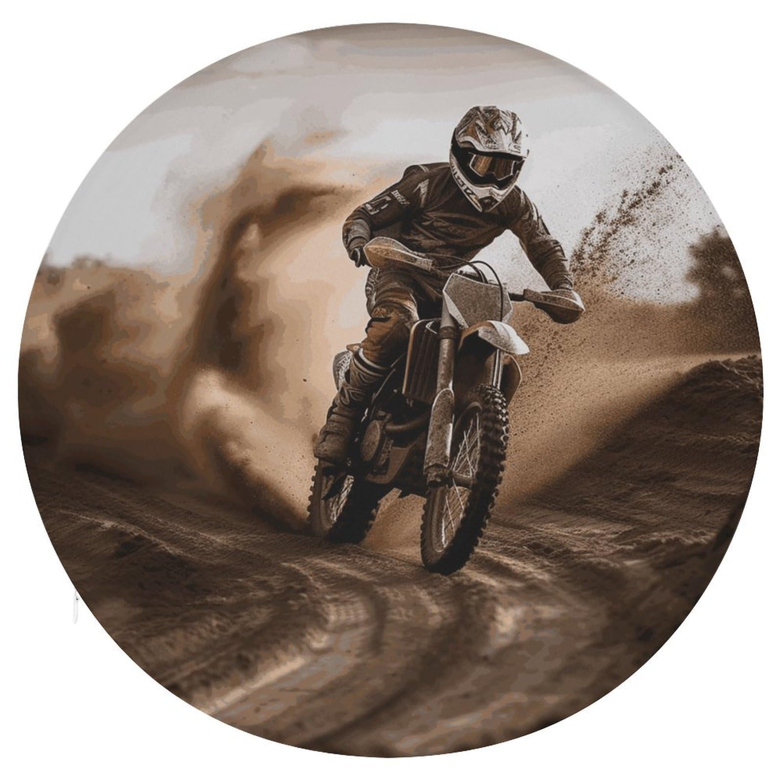 FekiLoot Motocross Seat Cushion Comfort Memory Foam Seat Cushion Chair Pad Soft Round Stool Cushion Chair Cushion Removable Washable Cover for Home Office Outdoor Bistro 15.35 Inch
